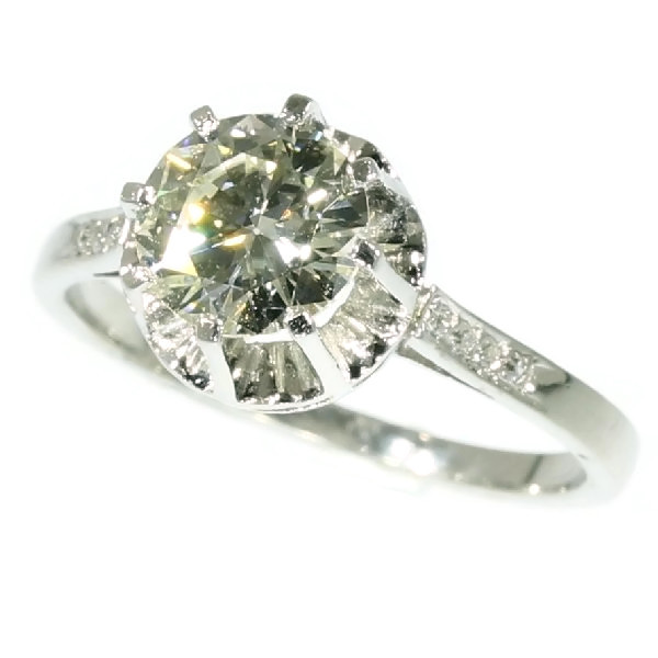 French estate diamond platinum engagement ring
